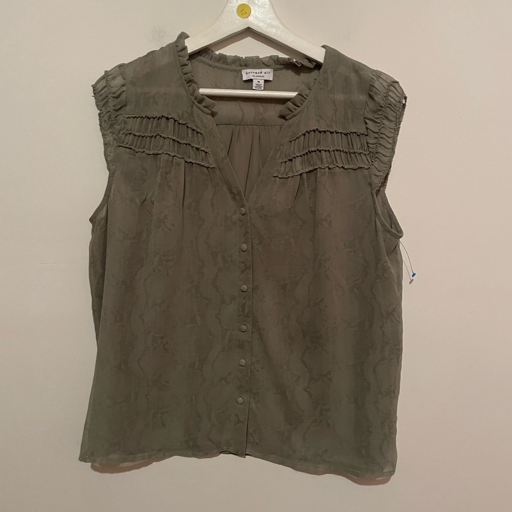Current Air Light Sage‎ green Sleeveless Blouse size medium